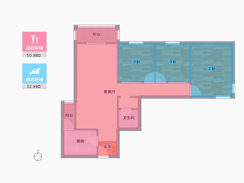 北京-北京市-中关村航天社区-74.63-户型库-动静分区