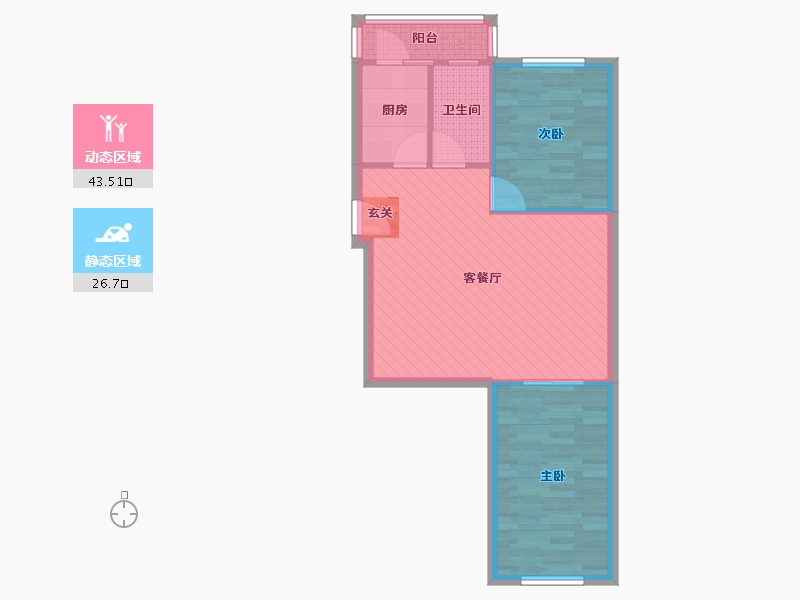 天津-天津市-远翠中里-63.14-户型库-动静分区