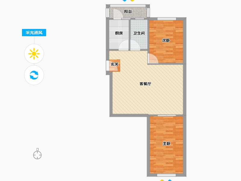 天津-天津市-远翠中里-63.14-户型库-采光通风