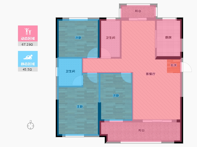 湖北省-黄石市-太阳城-100.11-户型库-动静分区