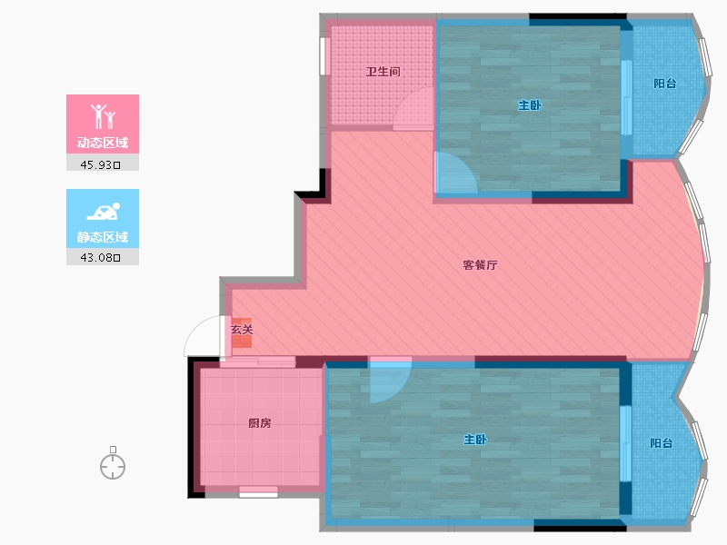 浙江省-杭州市-凯德湖墅-79.70-户型库-动静分区