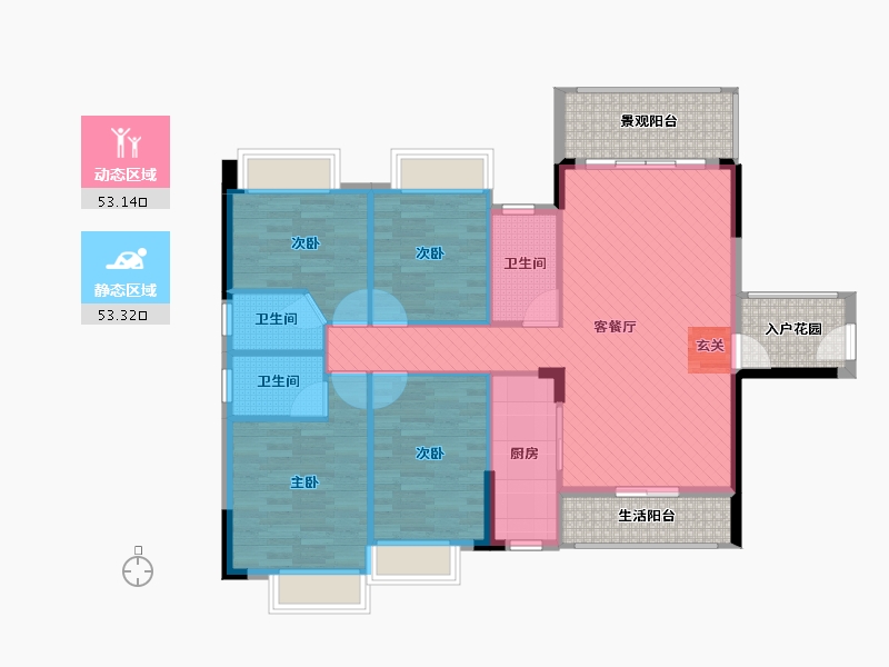 广东省-河源市-泰华城-111.69-户型库-动静分区