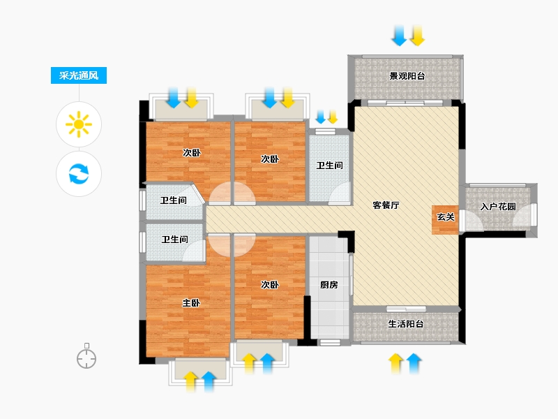 广东省-河源市-泰华城-111.69-户型库-采光通风