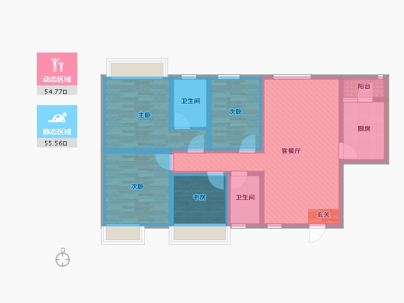 四川省-成都市-北城映像-95.46-户型库-动静分区