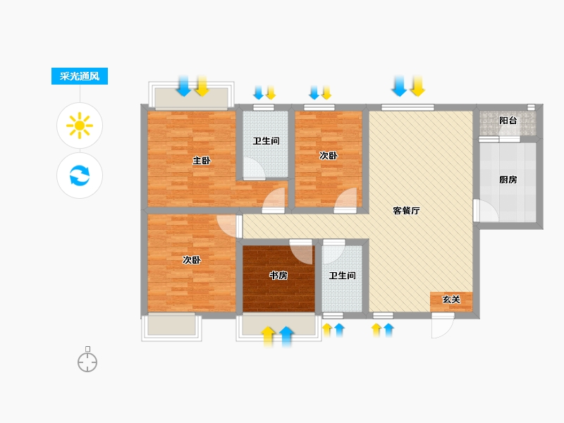 四川省-成都市-北城映像-95.46-户型库-采光通风