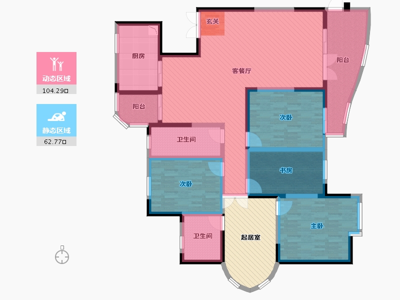 浙江省-杭州市-丰润家园-162.39-户型库-动静分区