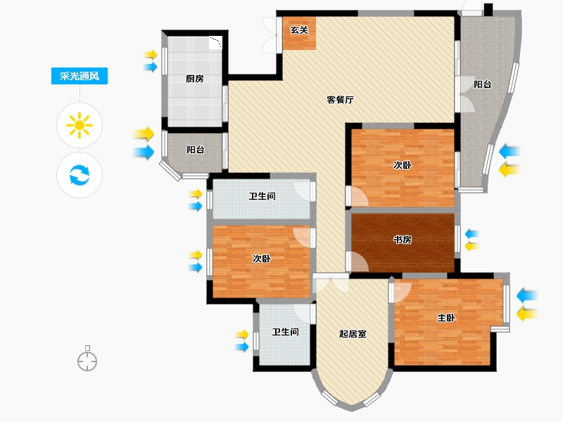 浙江省-杭州市-丰润家园-162.39-户型库-采光通风