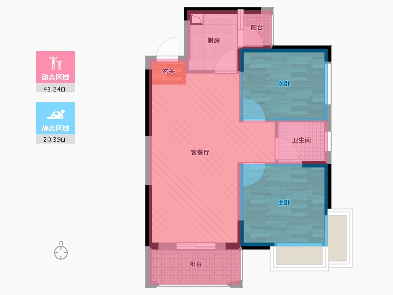 湖南省-长沙市-振业城二期-55.87-户型库-动静分区