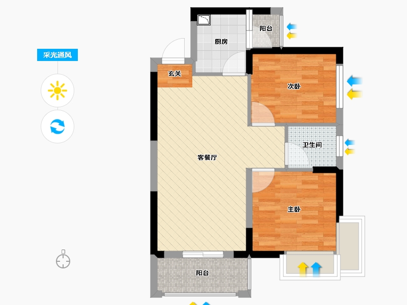 湖南省-长沙市-振业城二期-55.87-户型库-采光通风