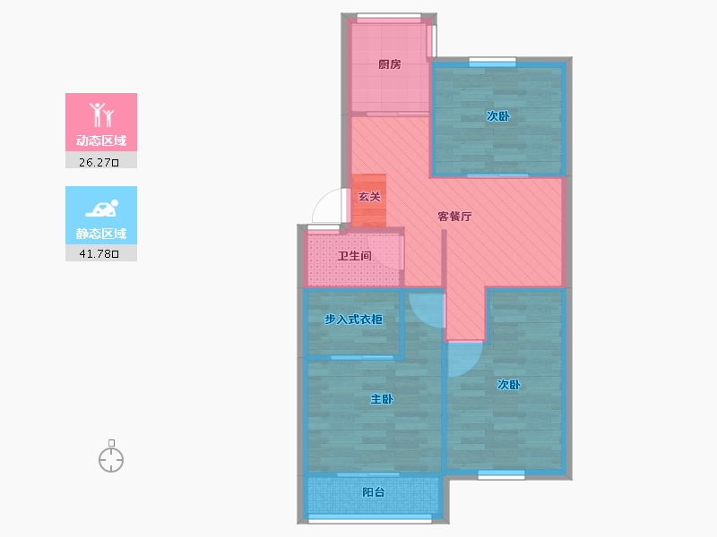 上海-上海市-华梅花苑-59.87-户型库-动静分区