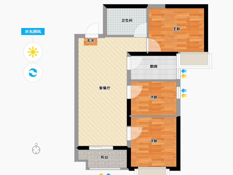 山西省-太原市-太原恒大雅苑-62.04-户型库-采光通风