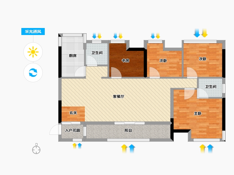 福建省-福州市-福州中铁城-94.40-户型库-采光通风