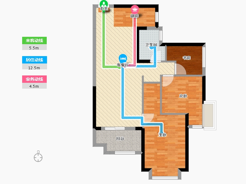 江苏省-常州市-雅居乐星河湾-79.65-户型库-动静线