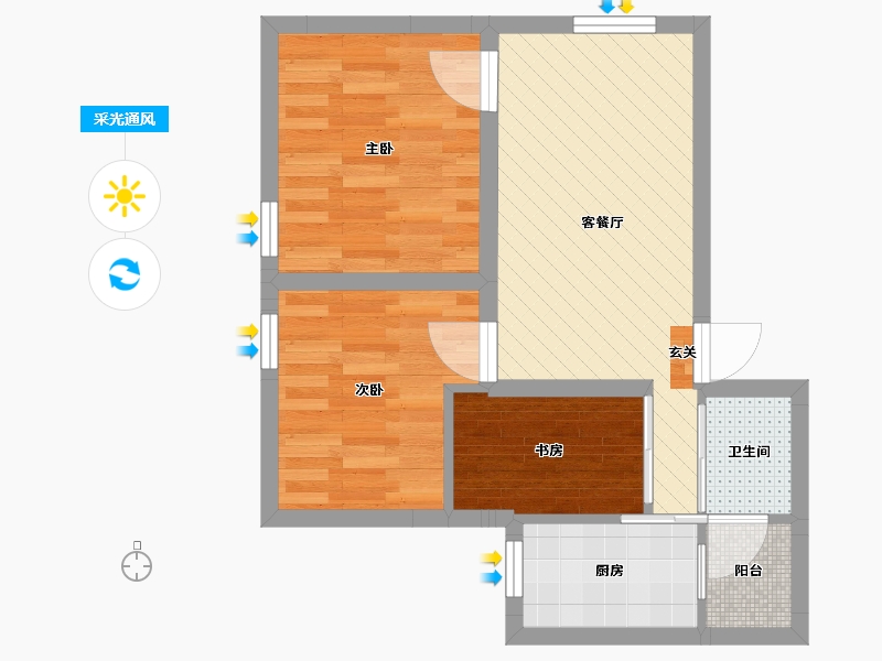 广东省-广州市-邮通小区-45.42-户型库-采光通风