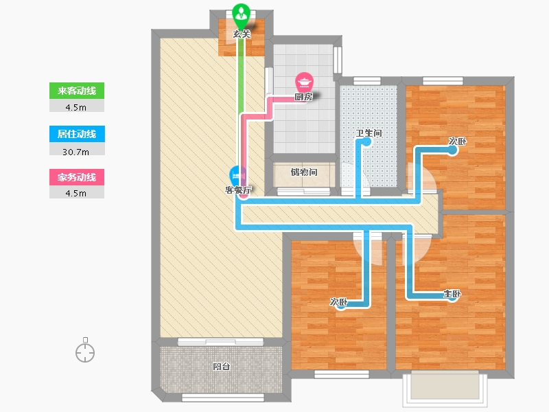 河南省-新乡市-河南新乡中波褐石公园-86.00-户型库-动静线