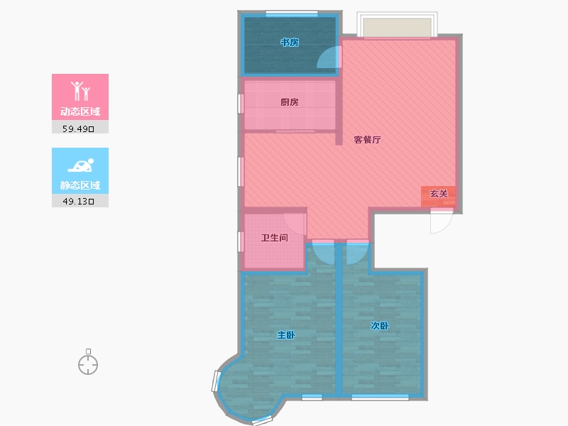 山东省-烟台市-怡海翠庭-96.89-户型库-动静分区