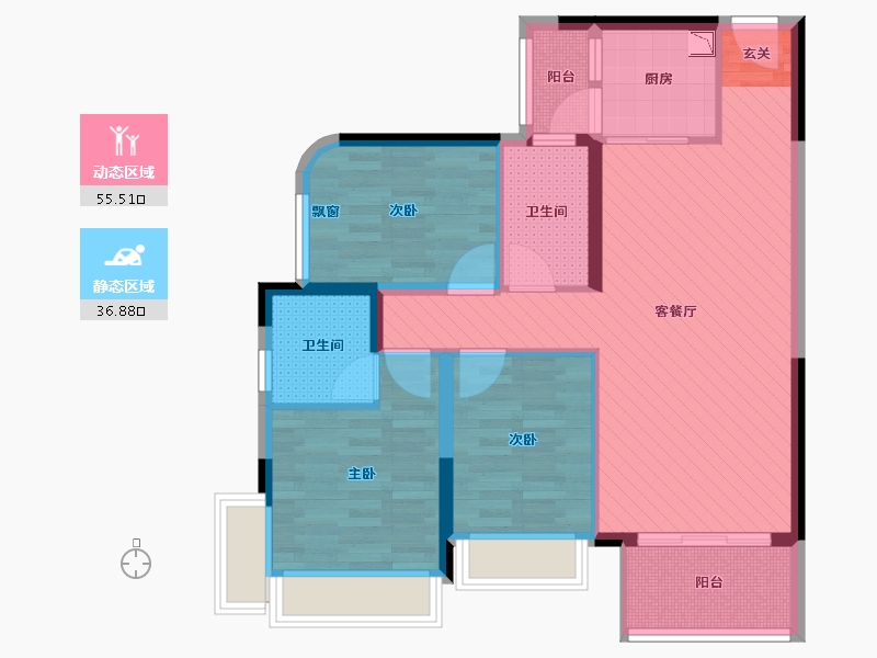 广东省-揭阳市-阳光丽景-80.93-户型库-动静分区