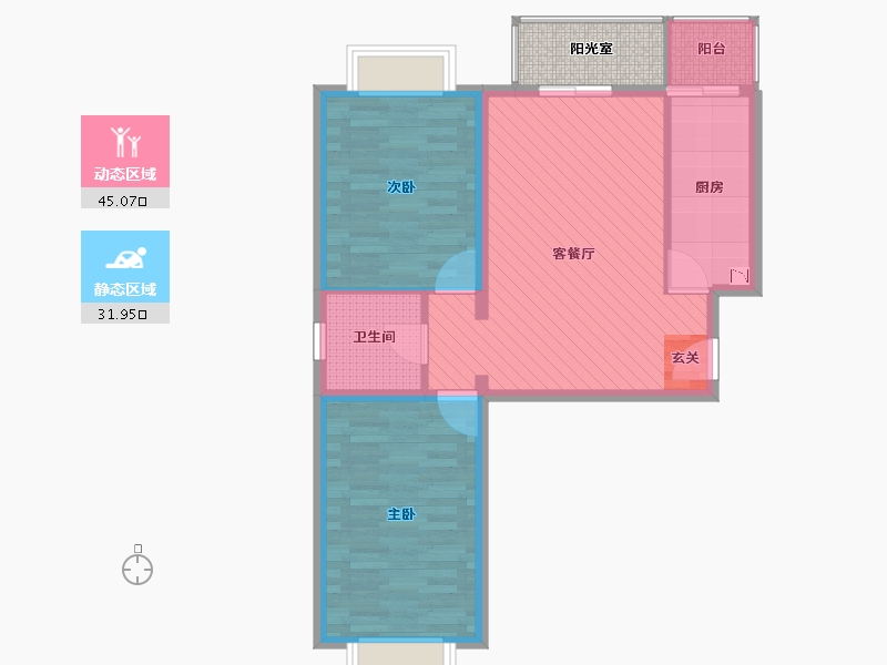 北京-北京市-西山枫林-72.53-户型库-动静分区