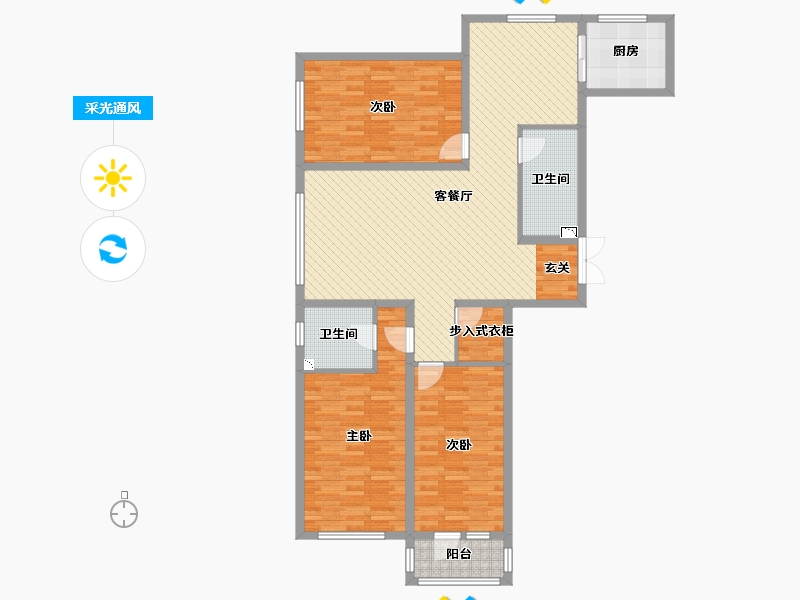 山西省-阳泉市-天峰国际新城-127.11-户型库-采光通风