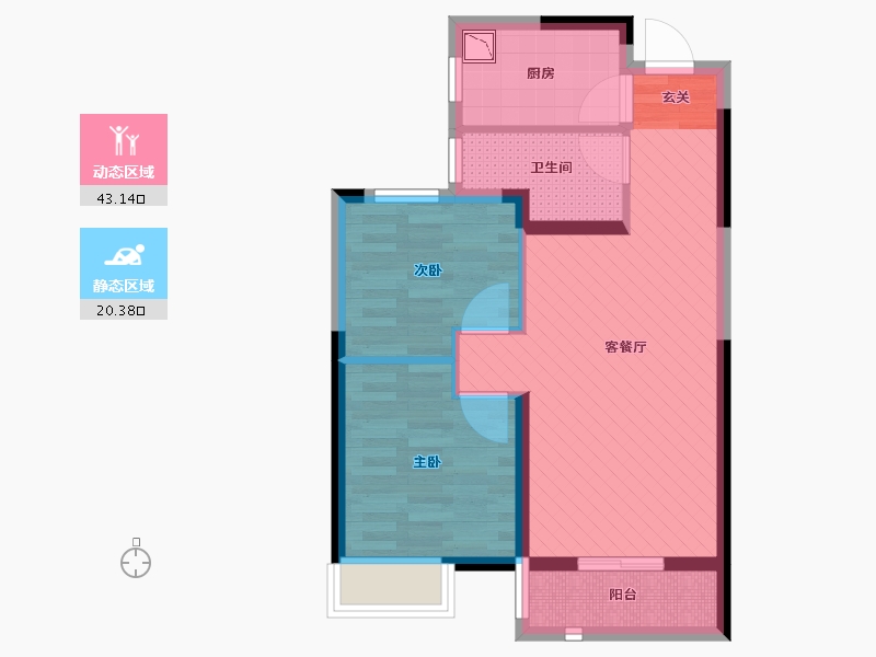 湖北省-武汉市-华润翡翠城-55.31-户型库-动静分区