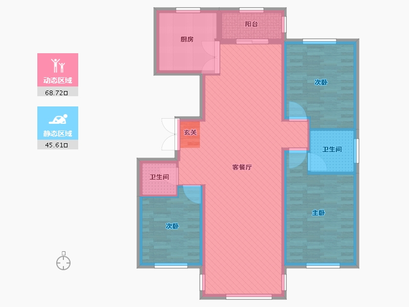 黑龙江省-哈尔滨市-枫桥郡-101.63-户型库-动静分区