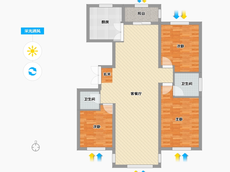 黑龙江省-哈尔滨市-枫桥郡-101.63-户型库-采光通风