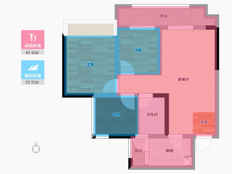 四川省-成都市-花满兰庭三期-58.66-户型库-动静分区