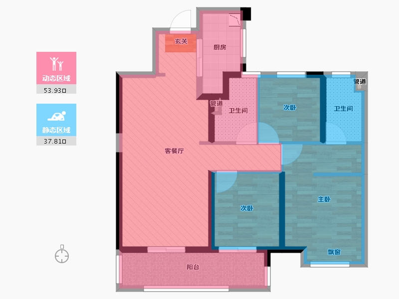 广西壮族自治区-钦州市-吾悦广场-79.52-户型库-动静分区