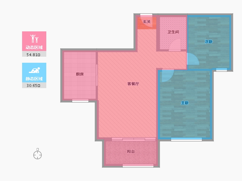 河北省-衡水市-熙悦春天-76.00-户型库-动静分区