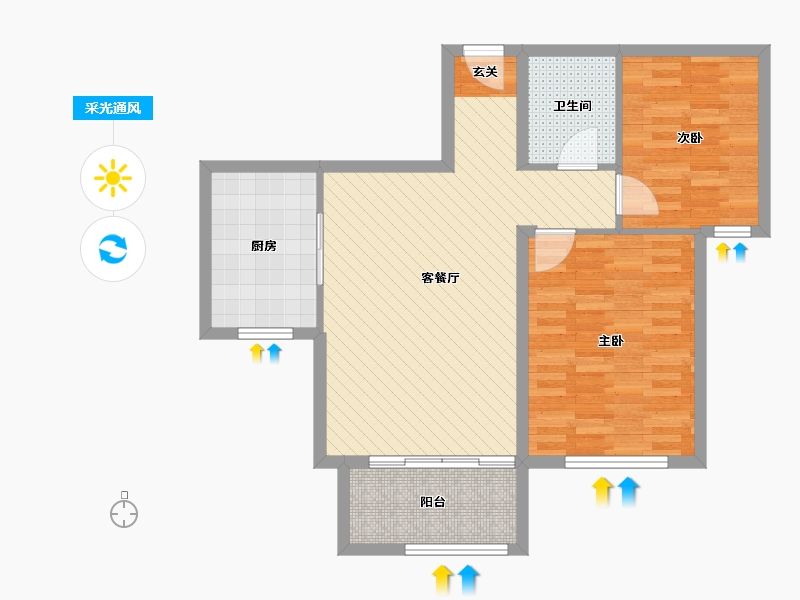 河北省-衡水市-熙悦春天-76.00-户型库-采光通风