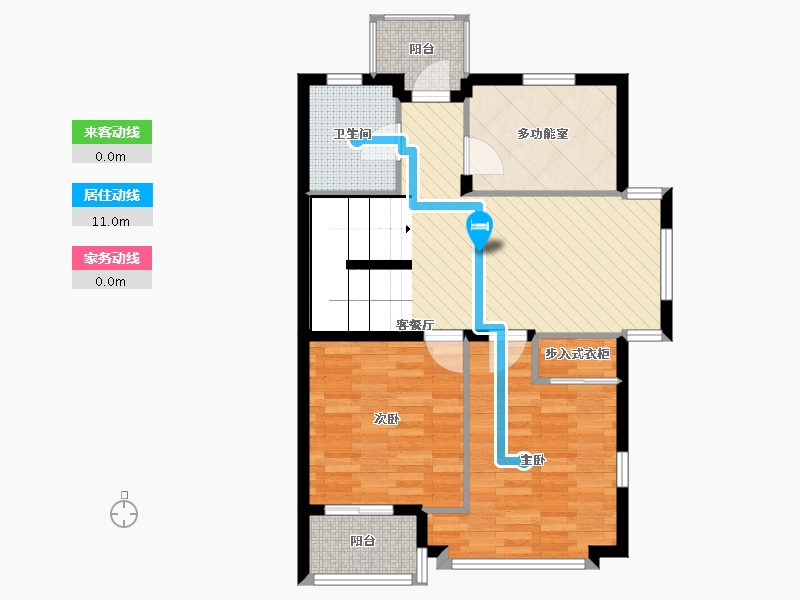 浙江省-杭州市-鸣翠蓝湾-75.60-户型库-动静线