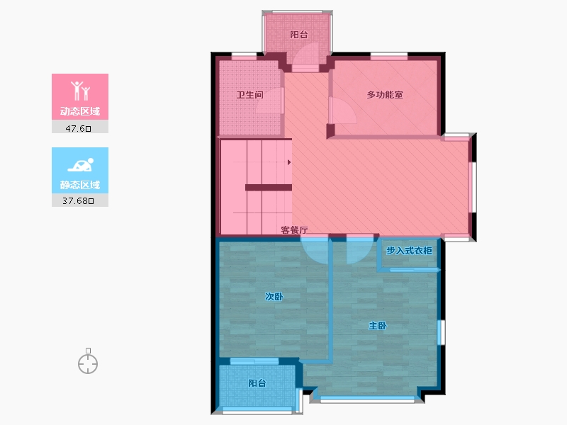 浙江省-杭州市-鸣翠蓝湾-75.60-户型库-动静分区