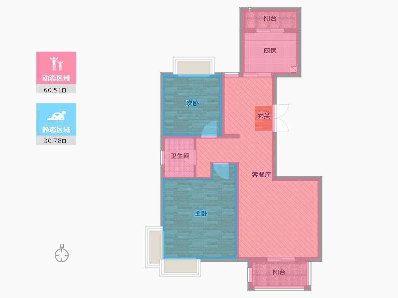 陕西省-榆林市-生态园小区-79.61-户型库-动静分区