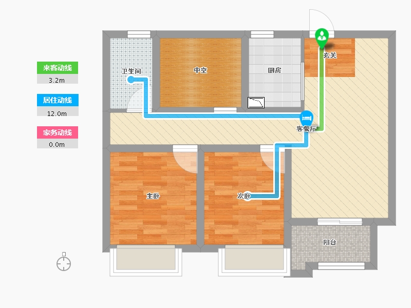 河南省-郑州市-公园道1号-62.57-户型库-动静线