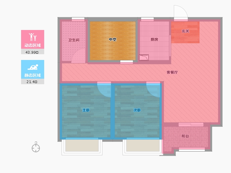 河南省-郑州市-公园道1号-62.57-户型库-动静分区