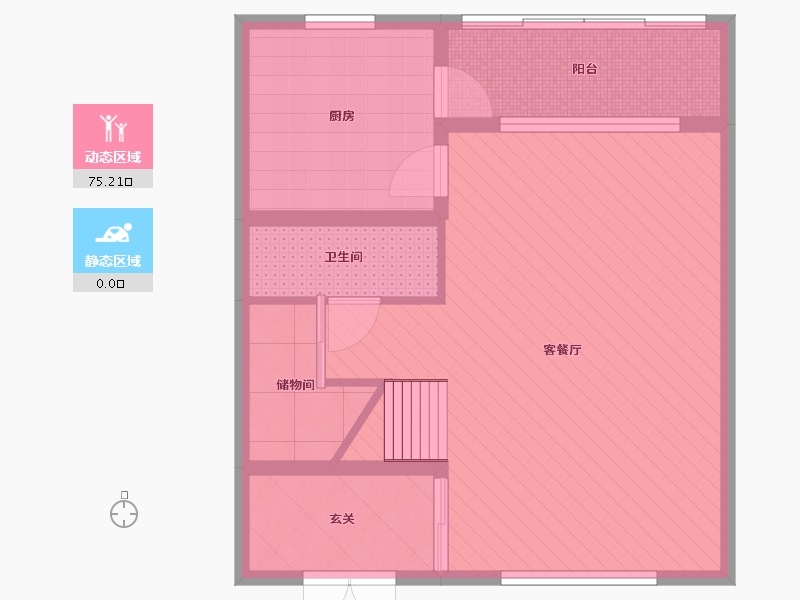 天津-天津市-时光小镇-66.30-户型库-动静分区