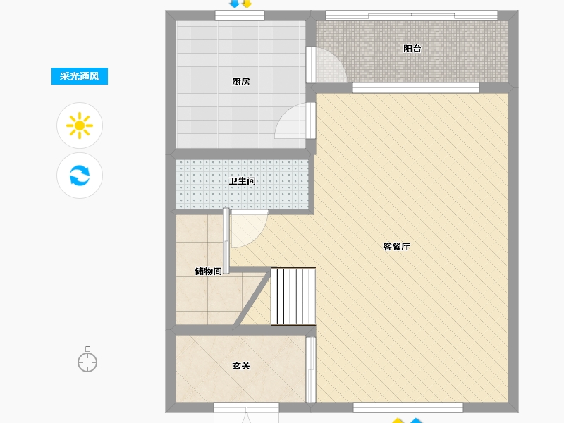 天津-天津市-时光小镇-66.30-户型库-采光通风