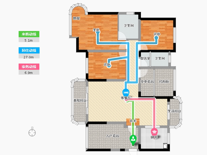 湖南省-长沙市-润和紫郡-118.56-户型库-动静线