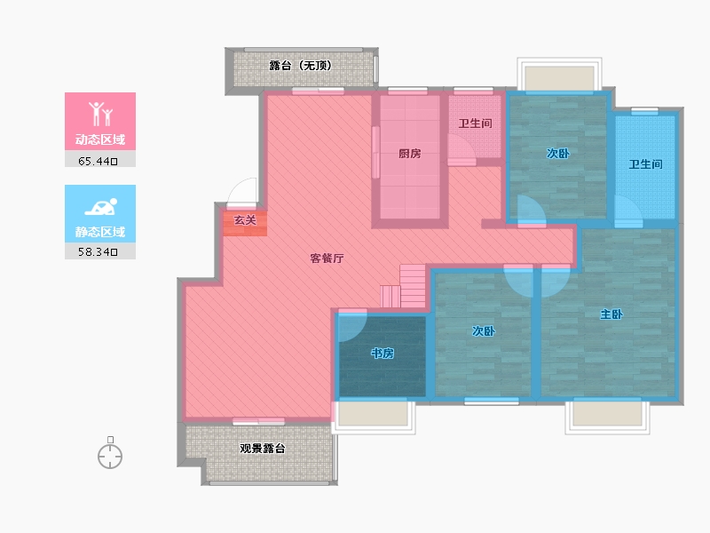 湖南省-怀化市-大汉龙城-118.83-户型库-动静分区