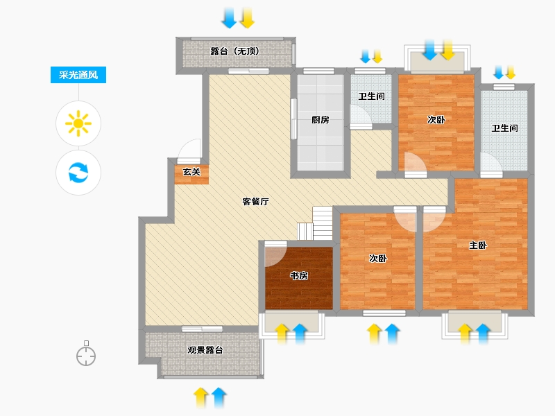 湖南省-怀化市-大汉龙城-118.83-户型库-采光通风