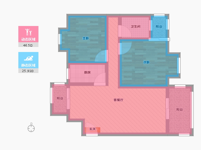 广东省-深圳市-锦绣江南-60.80-户型库-动静分区