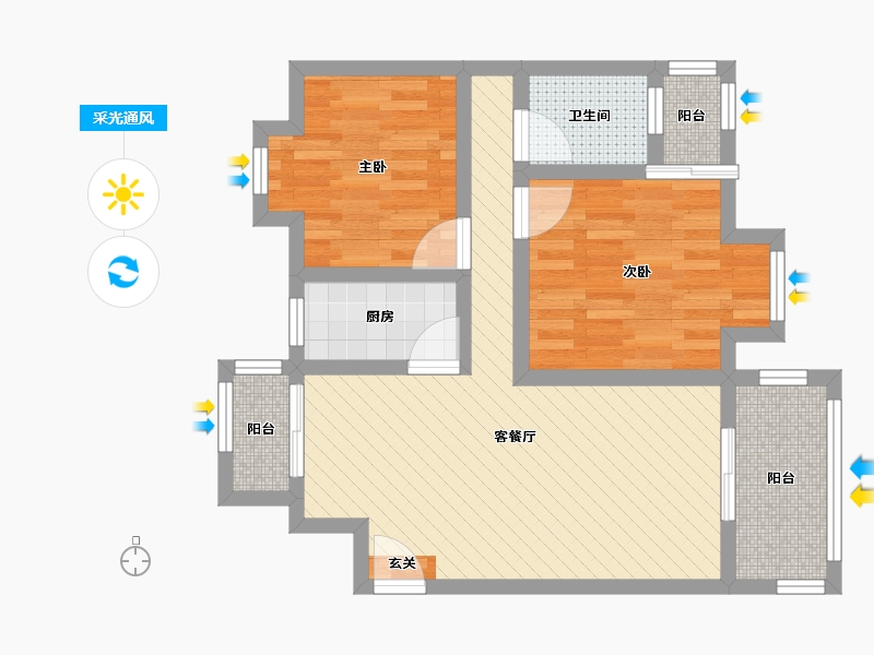 广东省-深圳市-锦绣江南-60.80-户型库-采光通风