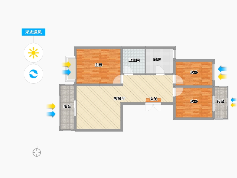 山西省-晋中市-御锦华府-84.17-户型库-采光通风