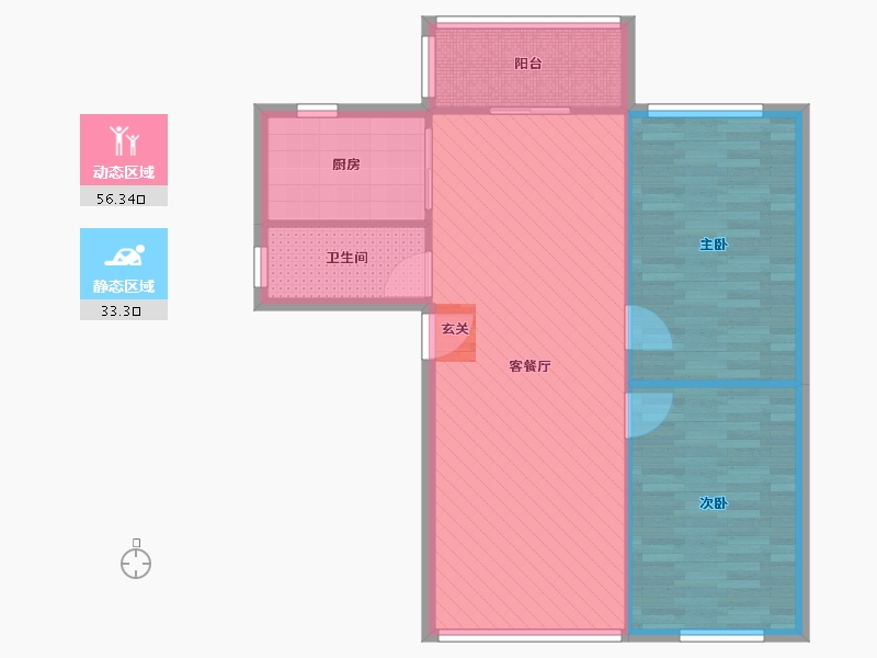 湖北省-武汉市-武泰闸花园小区-81.68-户型库-动静分区