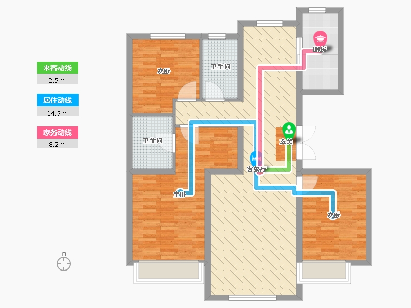 吉林省-长春市-奥体玉园-97.55-户型库-动静线