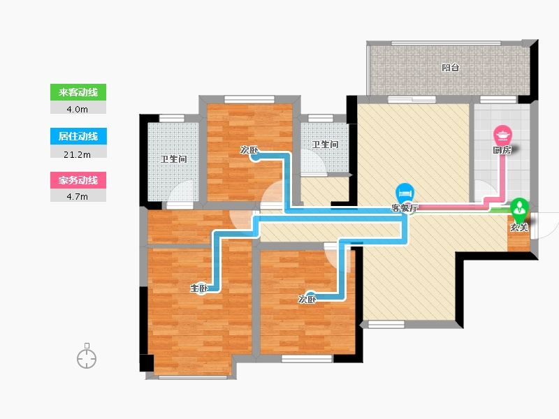 四川省-成都市-天府丽都-87.92-户型库-动静线