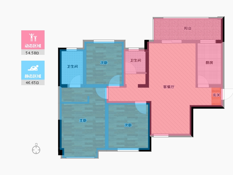 四川省-成都市-天府丽都-87.92-户型库-动静分区