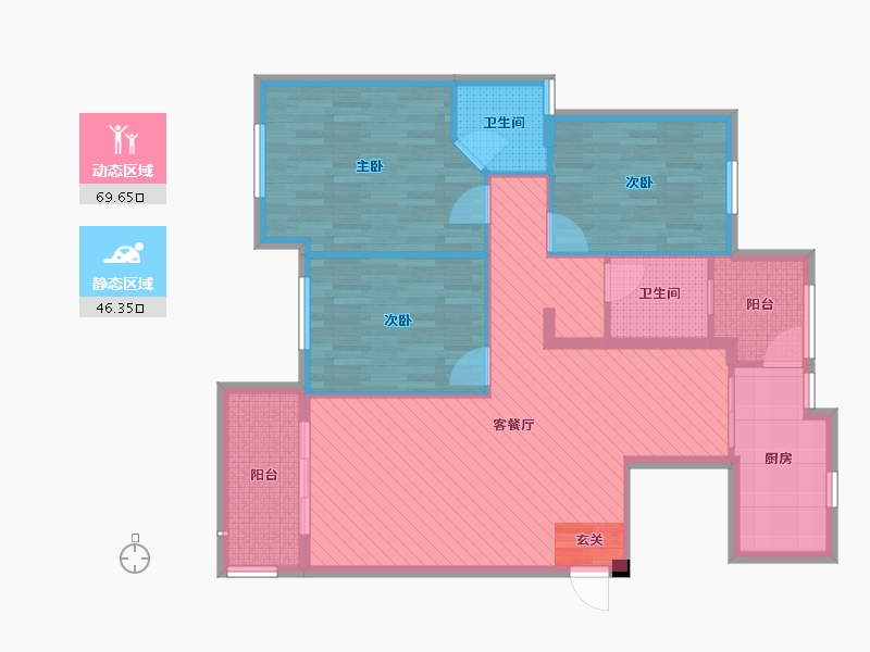 福建省-福州市-三福龙景-103.86-户型库-动静分区