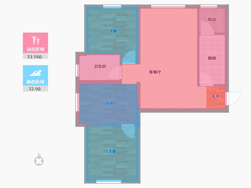 内蒙古自治区-包头市-海德星河城-67.36-户型库-动静分区