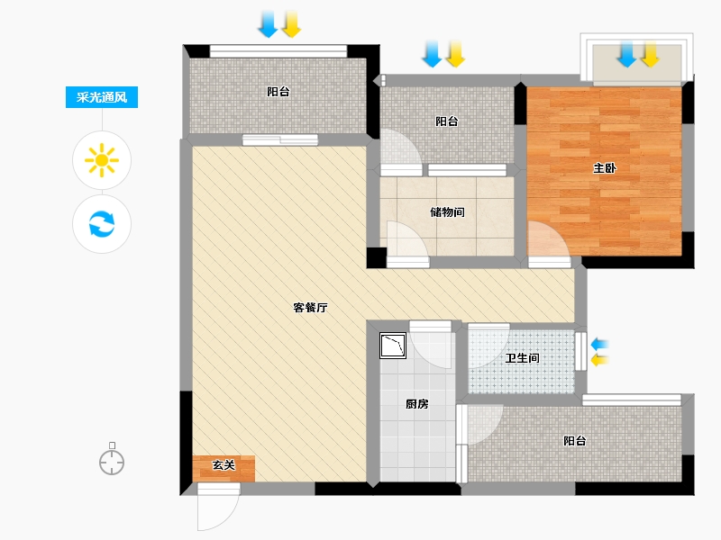 四川省-自贡市-南湖领域-68.99-户型库-采光通风